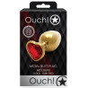 Ouch! Bijou anal Heart Gem M 7 x 3.3cm Doré-Rouge